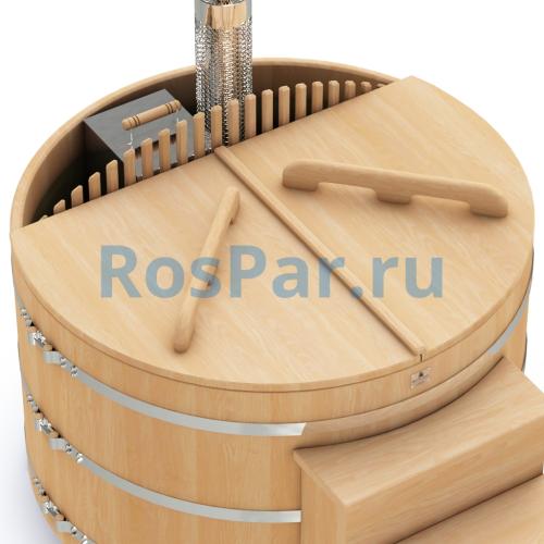 Фурако круглая «PREMIUM» из кедра со встроенной печью 1700 мм