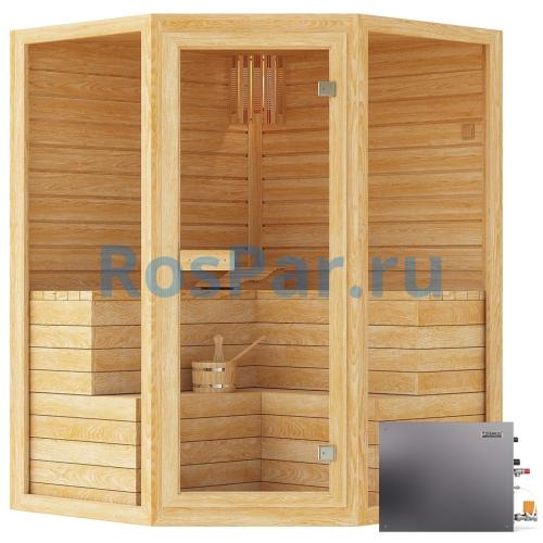 Паровая сауна трехместная угловая «COMFORT» с парогенератором «SteamLux»