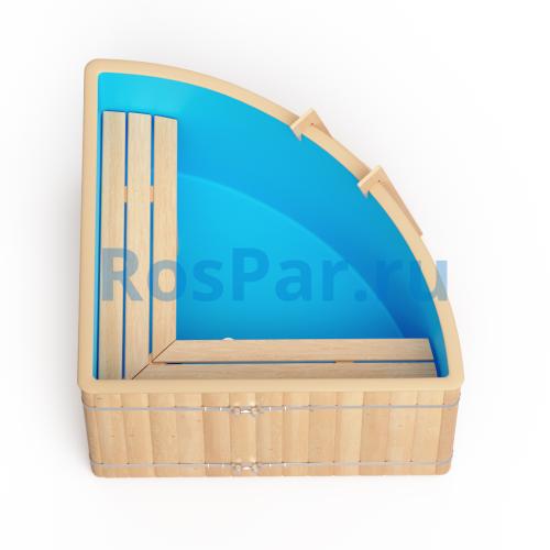 Угловая купель «ORIGINAL» с пластиковой вставкой длина 1500 мм ширина 1500 мм высота 900 мм