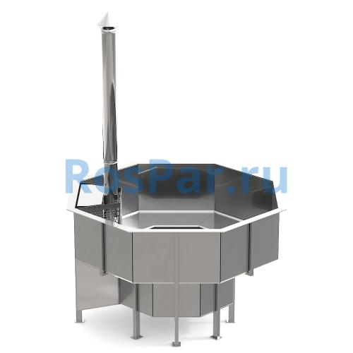 Фурако «PREMIUM terrace Октагон» из нержавеющей стали со встроенной печью 2150 мм