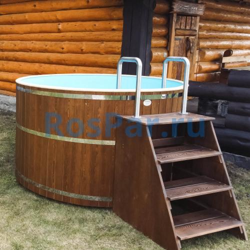Круглая купель «COMFORT» из лиственницы с термопластиковой вставкой диаметр 1700 мм