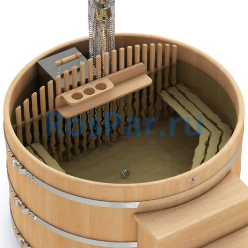 Фурако круглая «PREMIUM» из кедра со встроенной печью 1700 мм