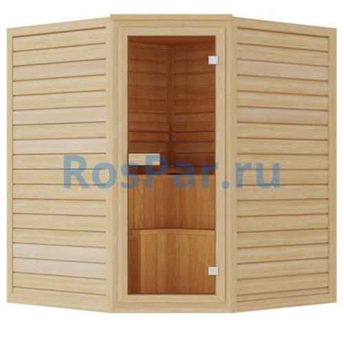 Комбинированная сауна трехместная угловая «COMFORT» с электрической печью и парогенератором