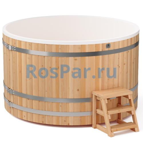 Круглая купель «COMFORT» из лиственницы с термопластиковой вставкой диаметр 2000 мм