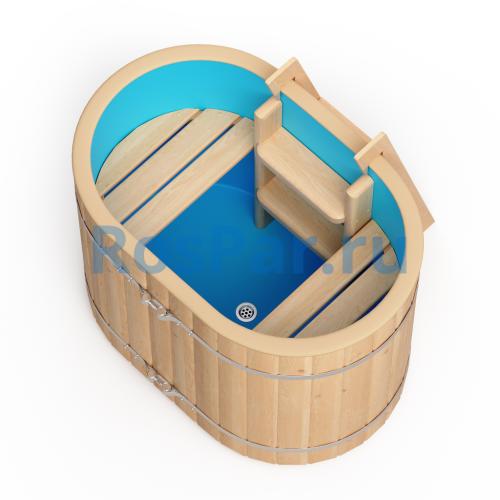 Овальная купель «ORIGINAL» с пластиковой вставкой длина 1200 мм ширина 780 мм высота 900 мм