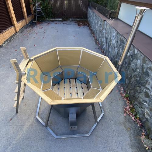 Банный чан «PREMIUM NEO BLACK» на подставке с печью 1750 мм