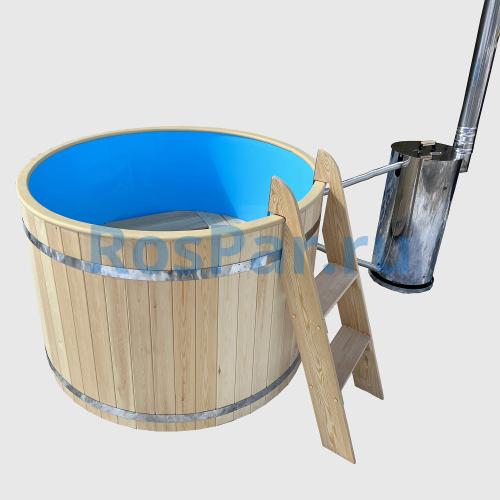 Фурако круглая «ORIGINAL» из сосны с пластиковой вставкой с внешней печью 1500 мм