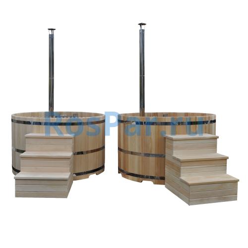 Фурако круглая «PREMIUM» из кедра со встроенной печью 2000 мм