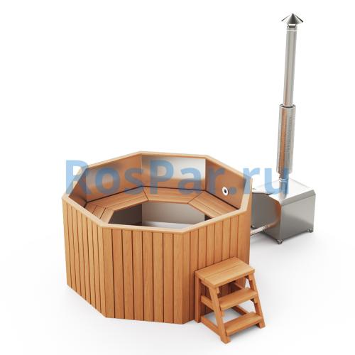 Фурако «COMFORT Октагон» из нержавеющей стали с внешней печью 1700 мм