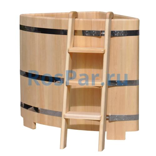 Угловая купель «PREMIUM» из кедра длина 1100 мм ширина 1100 мм высота 1150 мм