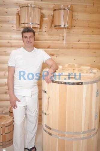 Кедровая бочка овальная «Классическая» со скосом с парогенератором «UrFine»