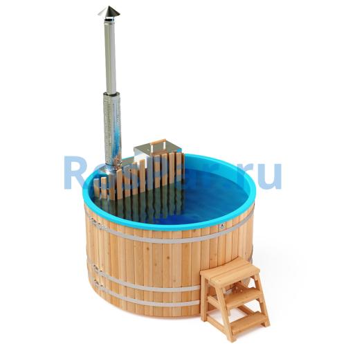 Фурако круглая «PREMIUM» из лиственницы с термопластиковой вставкой со встроенной печью 2000 мм