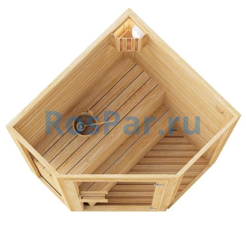 Паровая сауна одноместная угловая «COMFORT» с парогенератором «SteamLux»