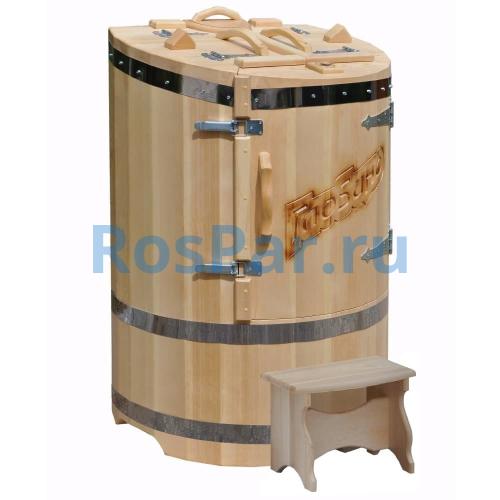 Кедровая бочка овальная «Профессиональная» со скосом с художественным оформлением «Ваш логотип»