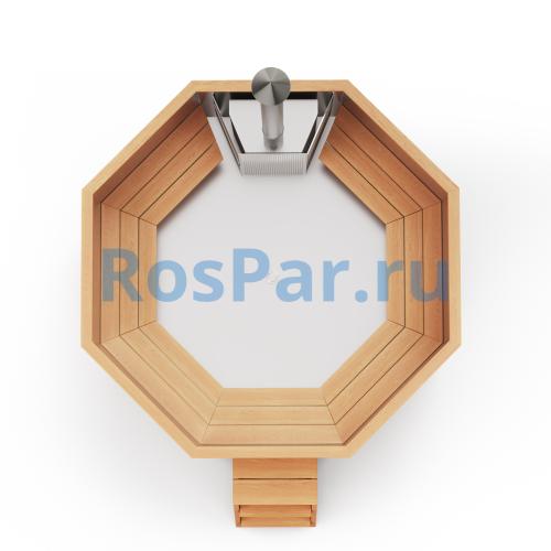 Фурако «COMFORT Октагон» из нержавеющей стали с интегрированной печью 2000 мм