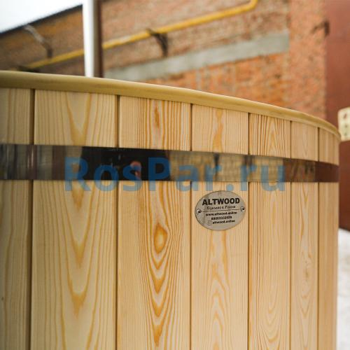 Фурако круглая «COMFORT» из лиственницы с пластиковой вставкой с внешней печью с газовой горелкой 2000 мм