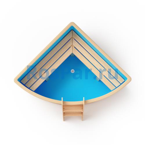 Угловая купель «ORIGINAL» с пластиковой вставкой длина 1500 мм ширина 1500 мм высота 900 мм