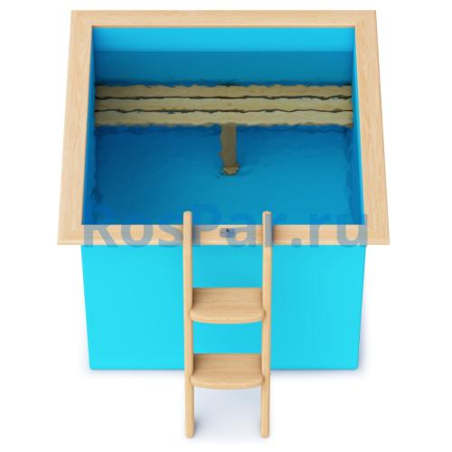 Квадратная купель «COMFORT» из полипропилена длина 1500 мм ширина 1500 мм высота 1000 мм