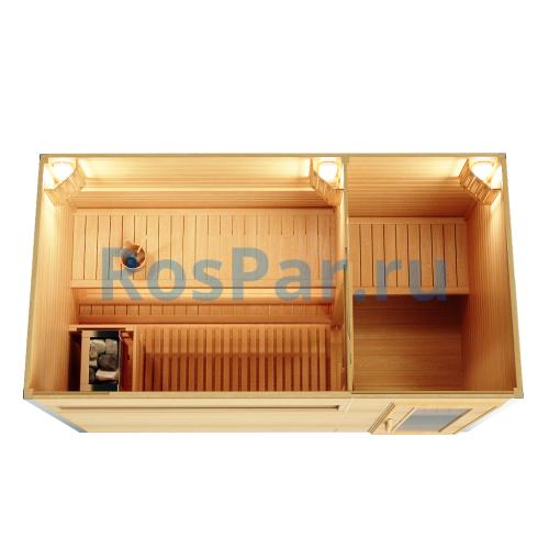 Уличная модульная четырехместная сауна с предбанником «COMFORT» с электрической печью
