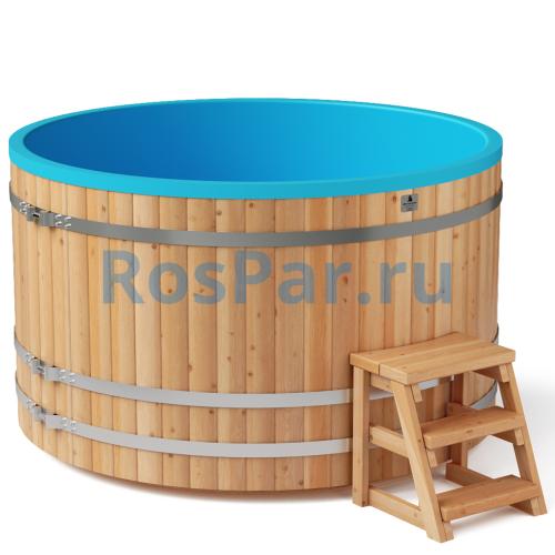 Круглая купель «COMFORT» из лиственницы с термопластиковой вставкой диаметр 2000 мм