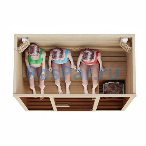 Комбинированная сауна трехместная «COMFORT» с электрической печью и парогенератором