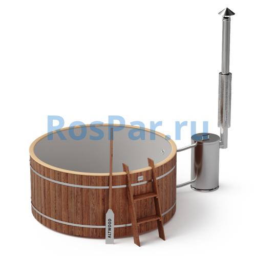 Фурако круглая «ORIGINAL» из сосны с пластиковой вставкой с внешней печью 2000 мм
