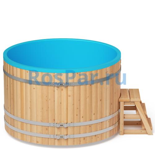 Круглая купель «COMFORT» из лиственницы с термопластиковой вставкой диаметр 1700 мм
