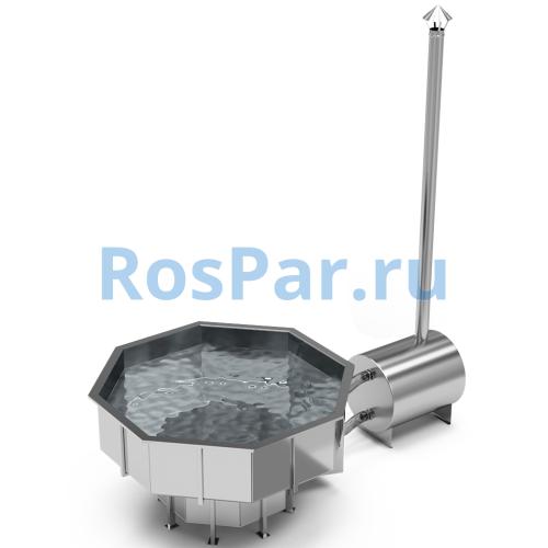 Фурако «PREMIUM terrace Октагон» из нержавеющей стали с внешней печью 2150 мм