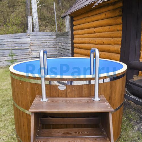 Круглая купель «COMFORT» из лиственницы с термопластиковой вставкой диаметр 1700 мм