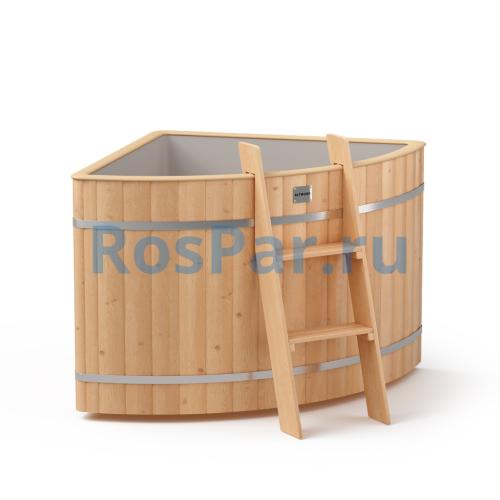 Угловая купель «ORIGINAL» с пластиковой вставкой длина 1100 мм ширина 1100 мм высота 900 мм