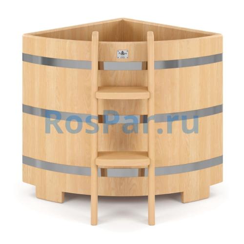 Угловая купель «PREMIUM» из кедра длина 1100 мм ширина 1100 мм высота 1150 мм