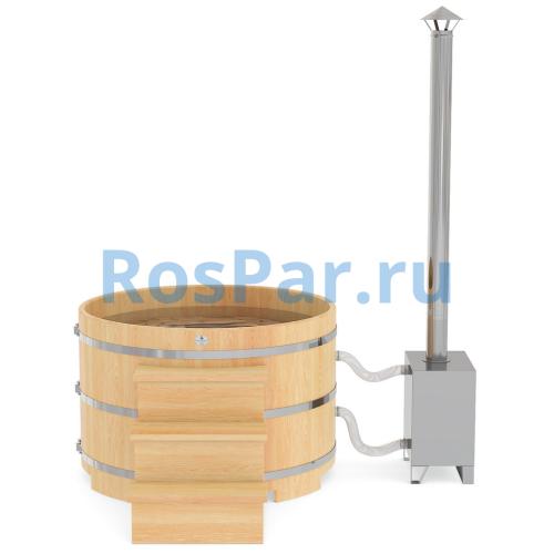 Фурако круглая «PREMIUM» из кедра с внешней печью 1700 мм