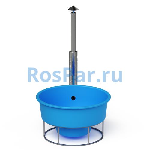 Фурако круглая «PREMIUM terrace» с термопластиковой вставкой с внешней печью 2000 мм