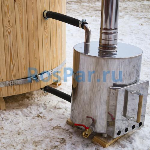 Фурако круглая «ORIGINAL» из сосны с пластиковой вставкой с внешней печью 2000 мм