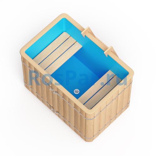 Прямоугольная купель «ORIGINAL» с пластиковой вставкой длина 1200 мм ширина 780 мм высота 900 мм