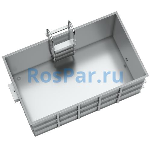 Прямоугольная купель «COMFORT» из нержавеющей стали длина 2500 мм ширина 1500 мм высота 1150 мм