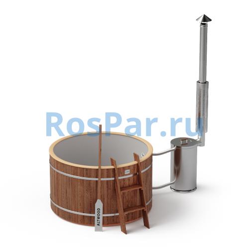 Фурако круглая «ORIGINAL» из сосны с пластиковой вставкой с внешней печью 1500 мм
