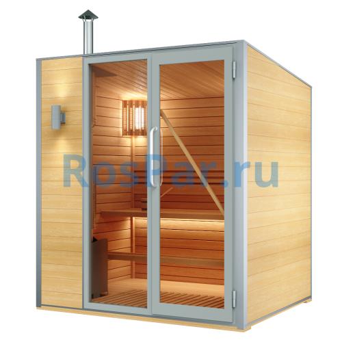 Уличная модульная трехместная сауна «PREMIUM» с дровяной печью