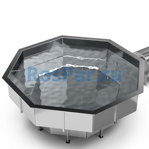 Фурако «PREMIUM terrace Октагон» из нержавеющей стали с внешней печью 2350 мм