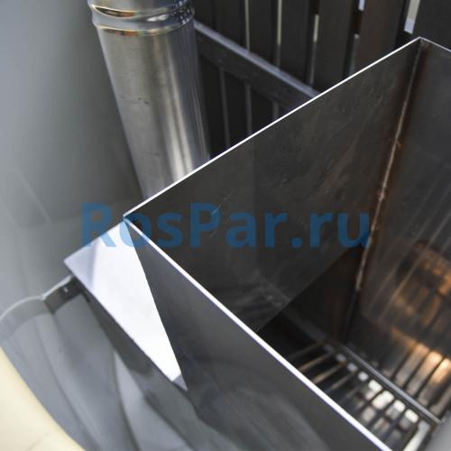 Фурако круглая «COMFORT» из лиственницы с пластиковой вставкой со встроенной печью 2000 мм