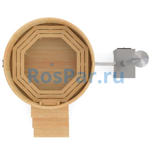 Фурако круглая «PREMIUM» из кедра с внешней печью 2000 мм