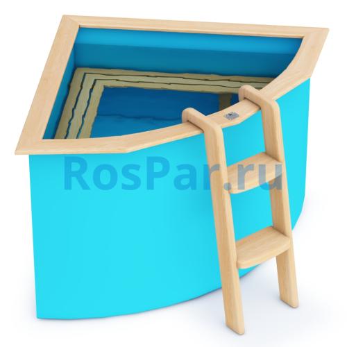 Угловая купель «COMFORT» из полипропилена длина 1500 мм ширина 1500 мм высота 1000 мм