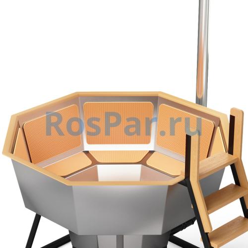 Банный чан «PREMIUM NEO BLACK» на подставке с печью 1750 мм