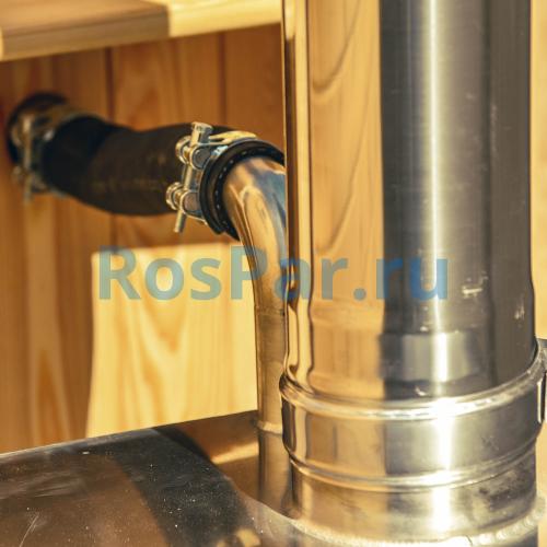 Фурако круглая «PREMIUM» из лиственницы с термопластиковой вставкой с внешней печью 2000 мм