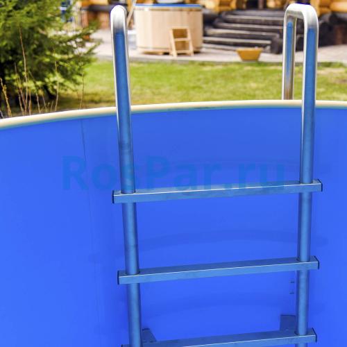 Круглая купель «COMFORT» из лиственницы с пластиковой вставкой диаметр 2000 мм высота 1150 мм