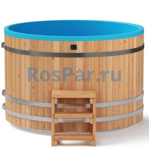 Круглая купель «COMFORT» из лиственницы с термопластиковой вставкой диаметр 1700 мм