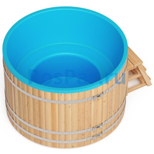 Круглая купель «COMFORT» из лиственницы с термопластиковой вставкой диаметр 1700 мм