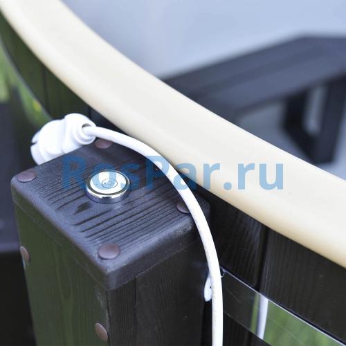 Фурако круглая «COMFORT» из лиственницы с пластиковой вставкой со встроенной печью 2000 мм