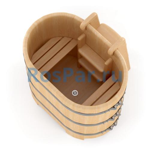 Овальная купель «PREMIUM» из кедра длина 1200 мм ширина 780 мм высота 1150 мм