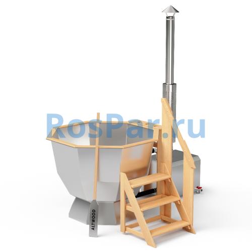 Банный чан «COMFORT» на подставке с внешней печью 1750 мм